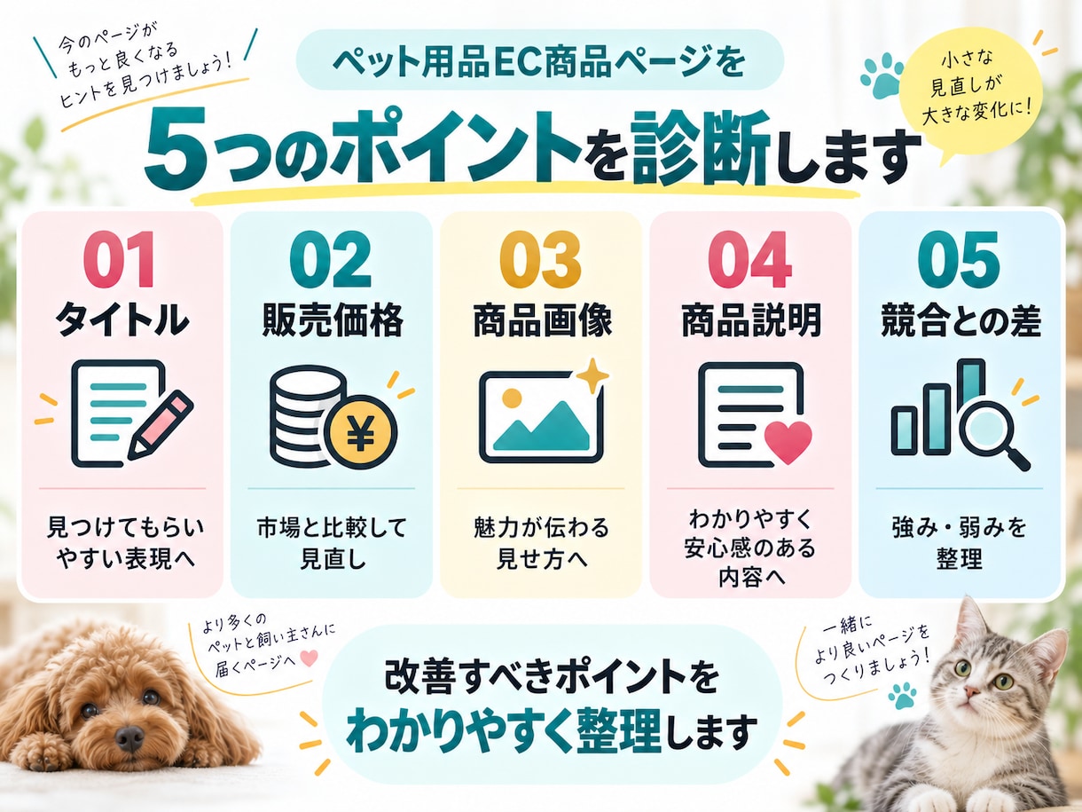 現役バイヤーがペット用品の商品ページを診断します 1商品・競合3点を比較｜改善の優先順位と着手3項目 イメージ2