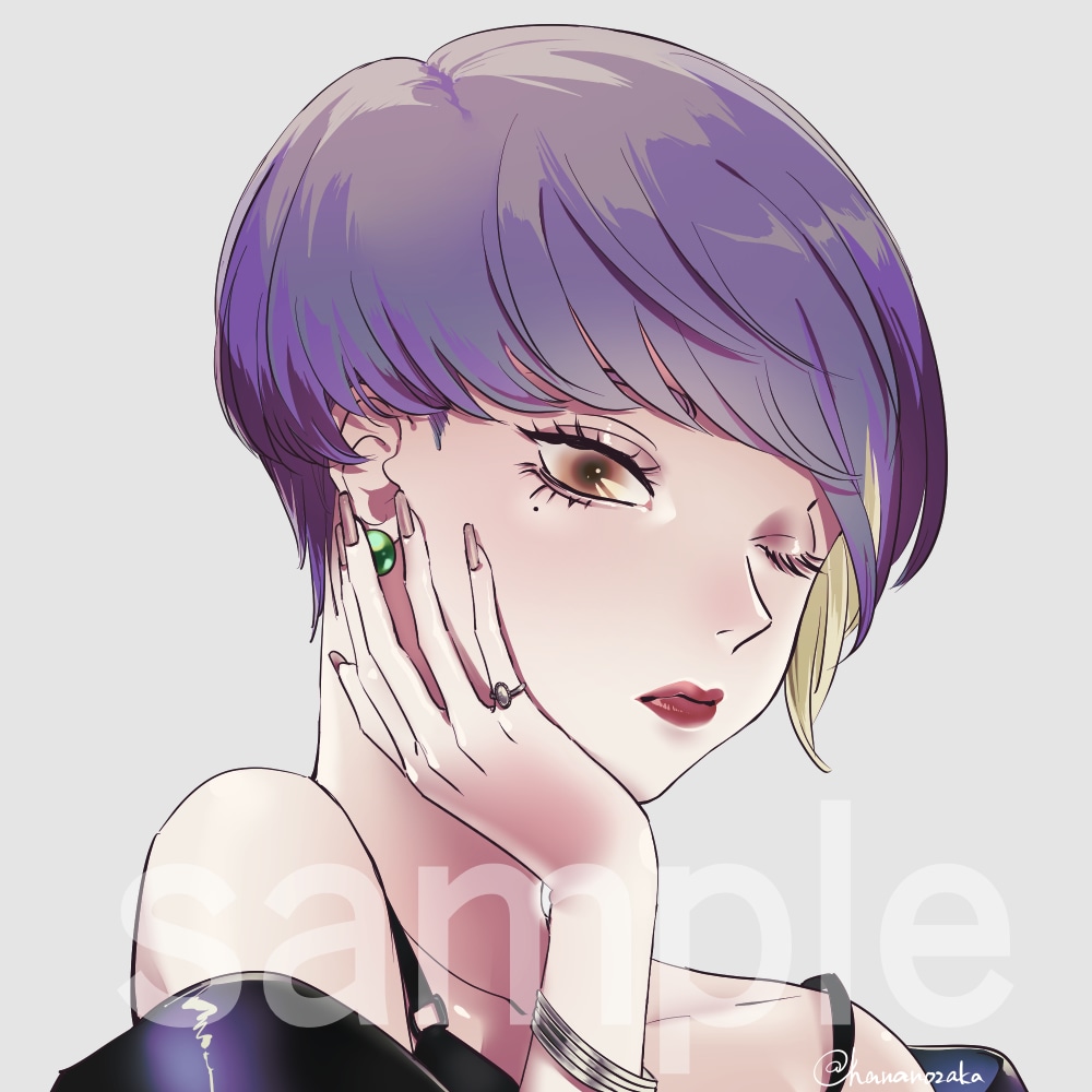 SNS用イラストアイコン制作承ります ★美男子、中性、強い女お任せください イメージ2