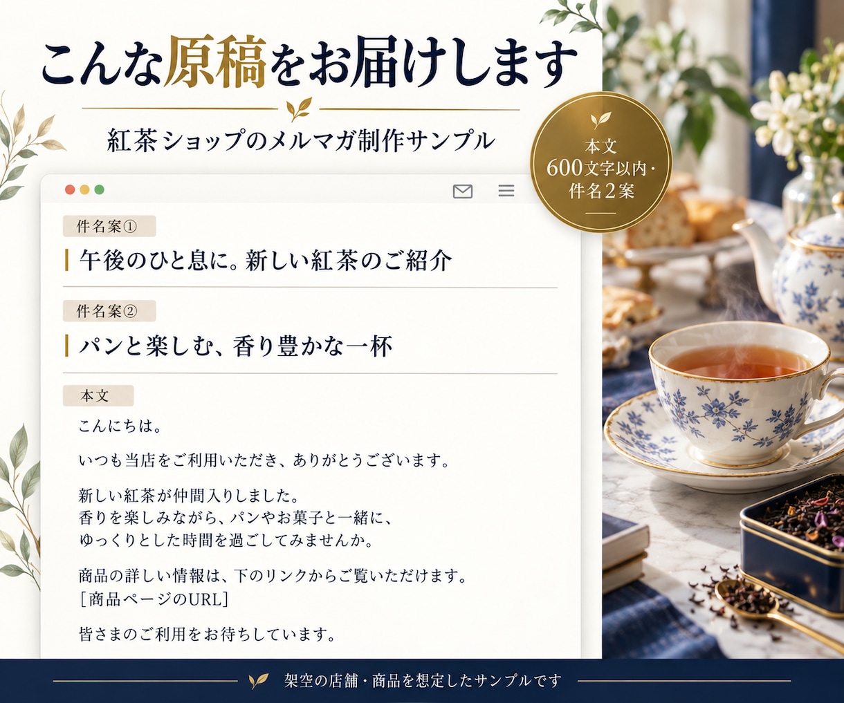 メルマガの件名と本文を5通作成します 箇条書きで依頼OK！商品紹介・告知を読みやすく イメージ2