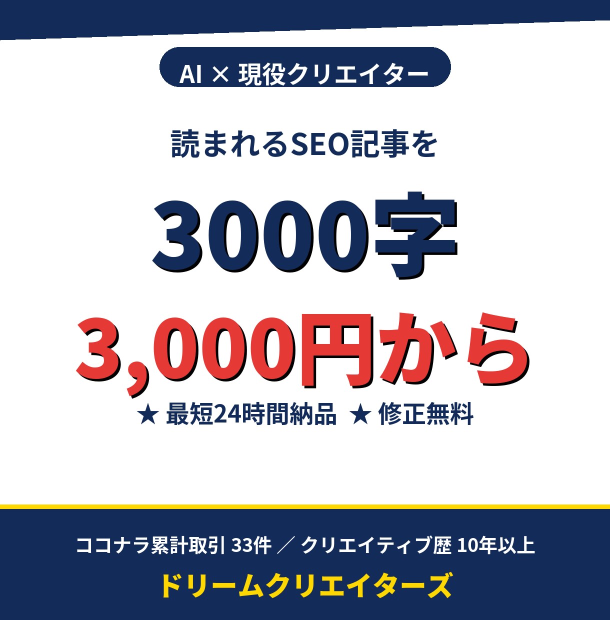 AI×現役クリエイターがSEO記事書きます 3000字SEO記事が3000円〜　翌日から対応 イメージ1
