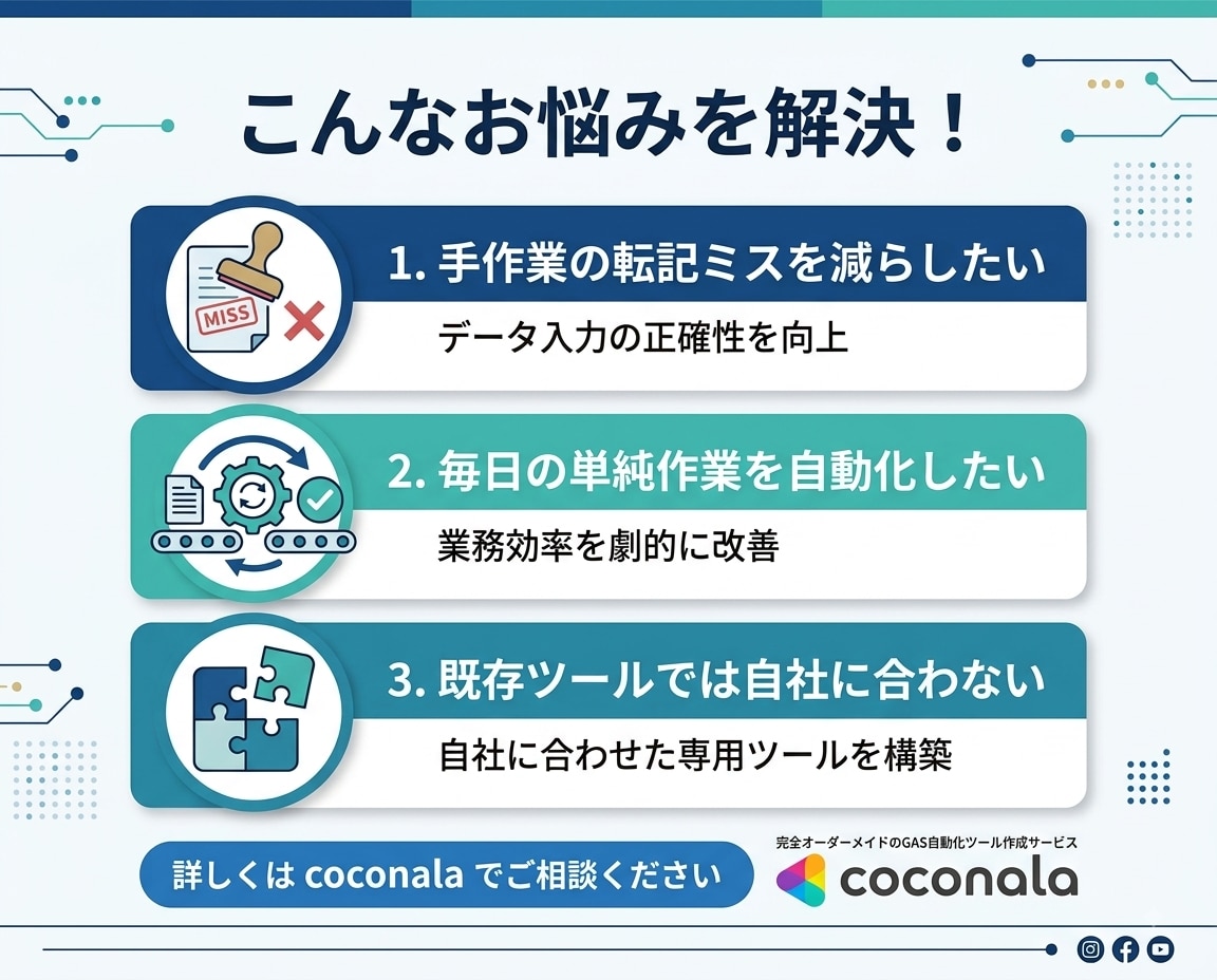 GASで業務自動化・外部連携ツールを作成します 毎日1時間の単純作業、GASで一瞬にしませんか？最短即日納品 イメージ2