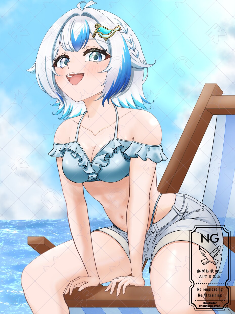 商用利用可！量産一枚絵【水着】を描きます ライバー活動をお手伝い！サムネ/パネル開け/おはV/アイコン イメージ4