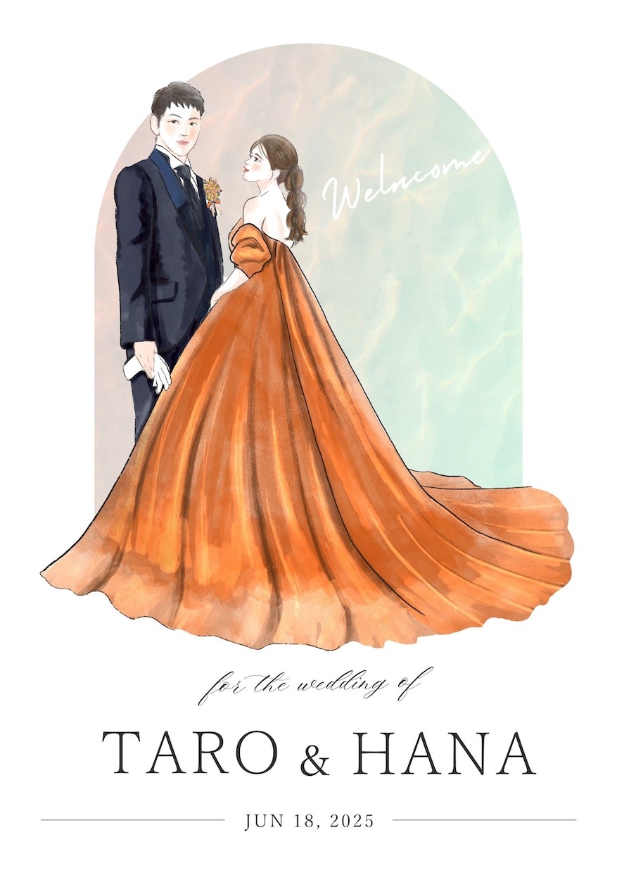 結婚式*多幸感溢れるウェルカムボードをお描きします 結婚式を彩るふんわり柔らかい似顔絵イラスト イメージ1