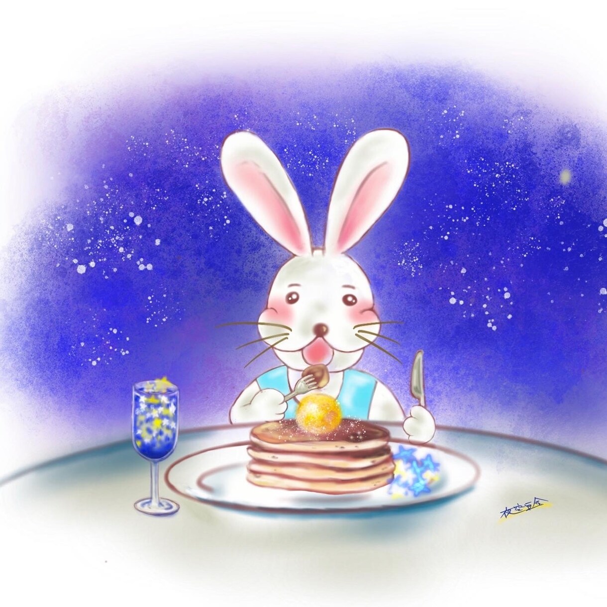 夜空・月・星シリーズの絵本のようなイラスト描きます 〜夜空の”きらめき”をイラストでお届け〜 イメージ4