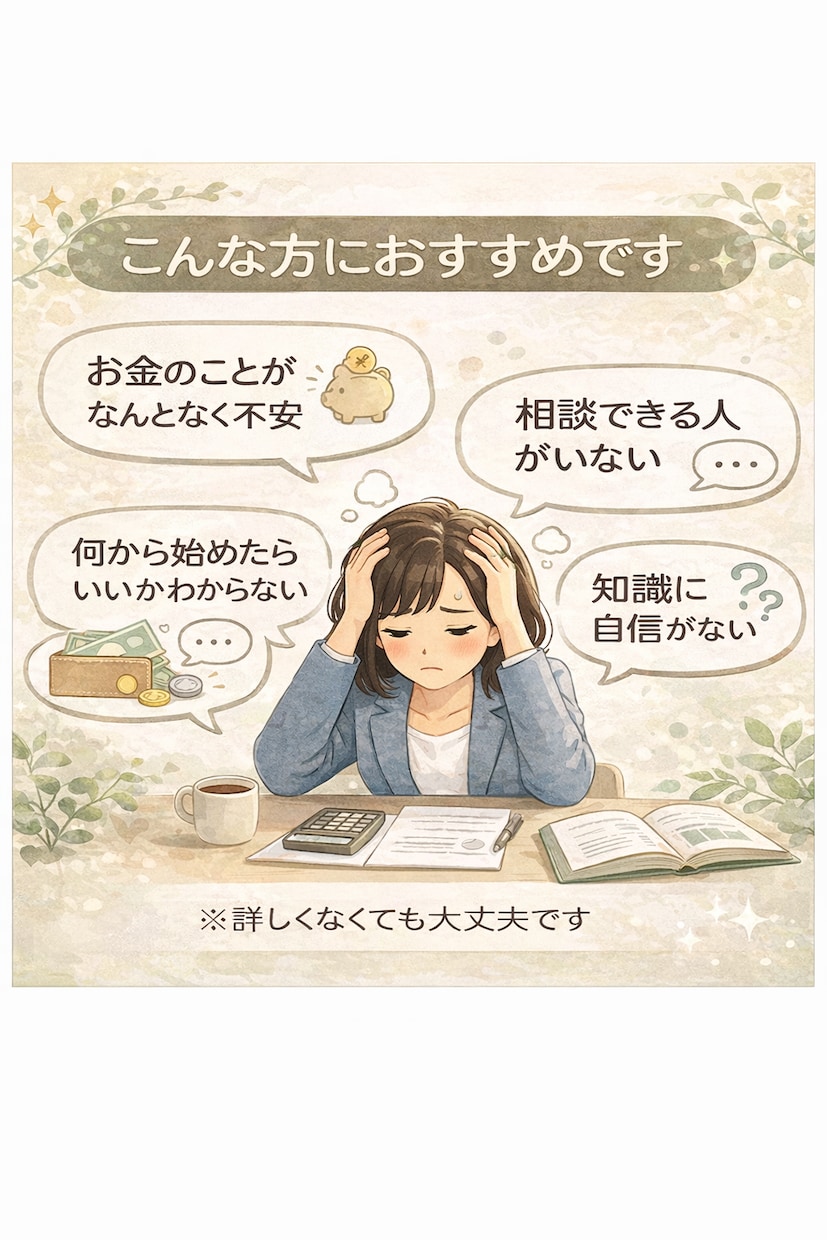 保険・家計・NISA・税金の不安を整理します 押し売りなしで安心してご相談いただけます イメージ2