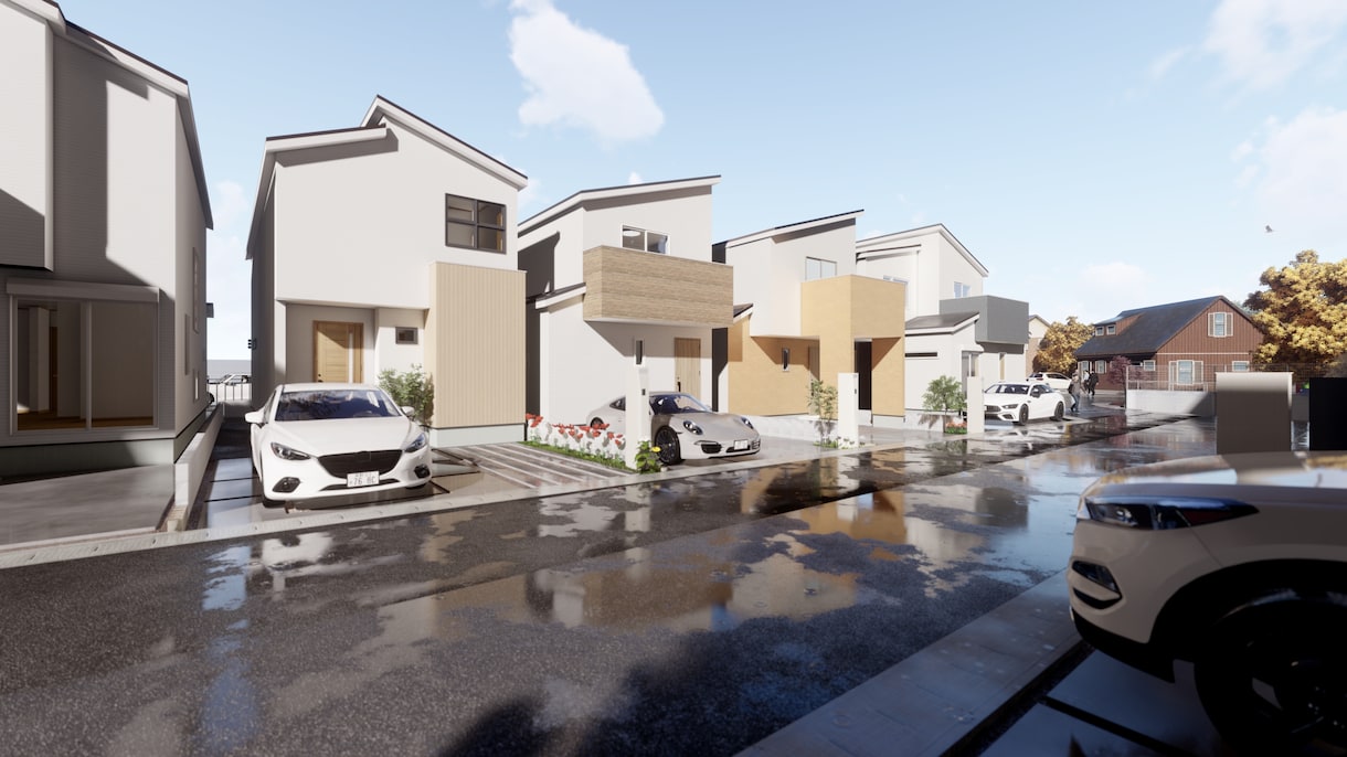 リアルな外観パースを制作します コーディネート提案、建売住宅最適 イメージ6