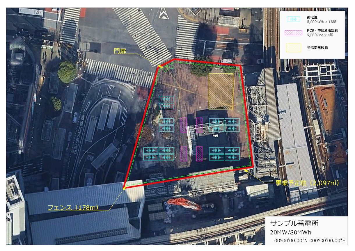 特別高圧系統用蓄電所の設計・配置図を作成します 事業提案・説明に使用するほか、基礎・電気設計向けの配置図 イメージ2