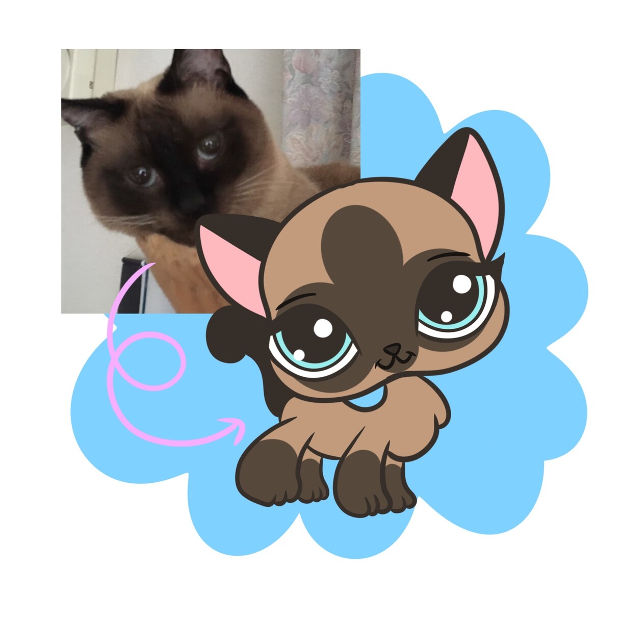 リトルペットショップ風に家族を描きます 愛犬・愛猫のアイコン、イラスト作成 イメージ3