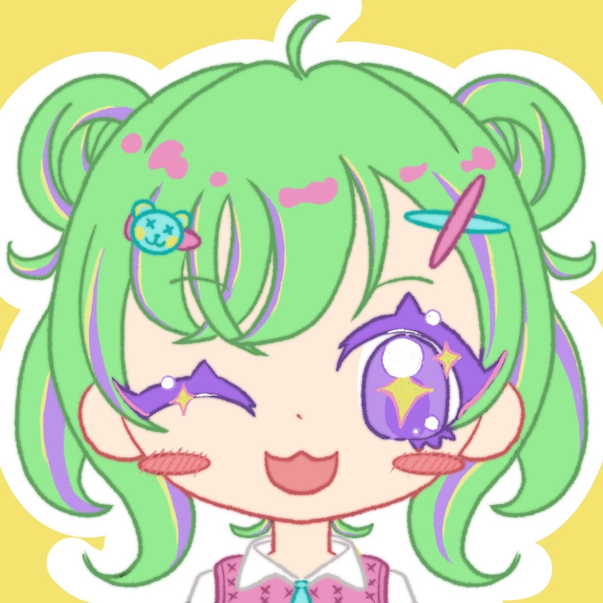 キラキラ目のゆるかわSNSアイコン描きます はじめてでも安心・修正2回無料・丁寧対応 イメージ4
