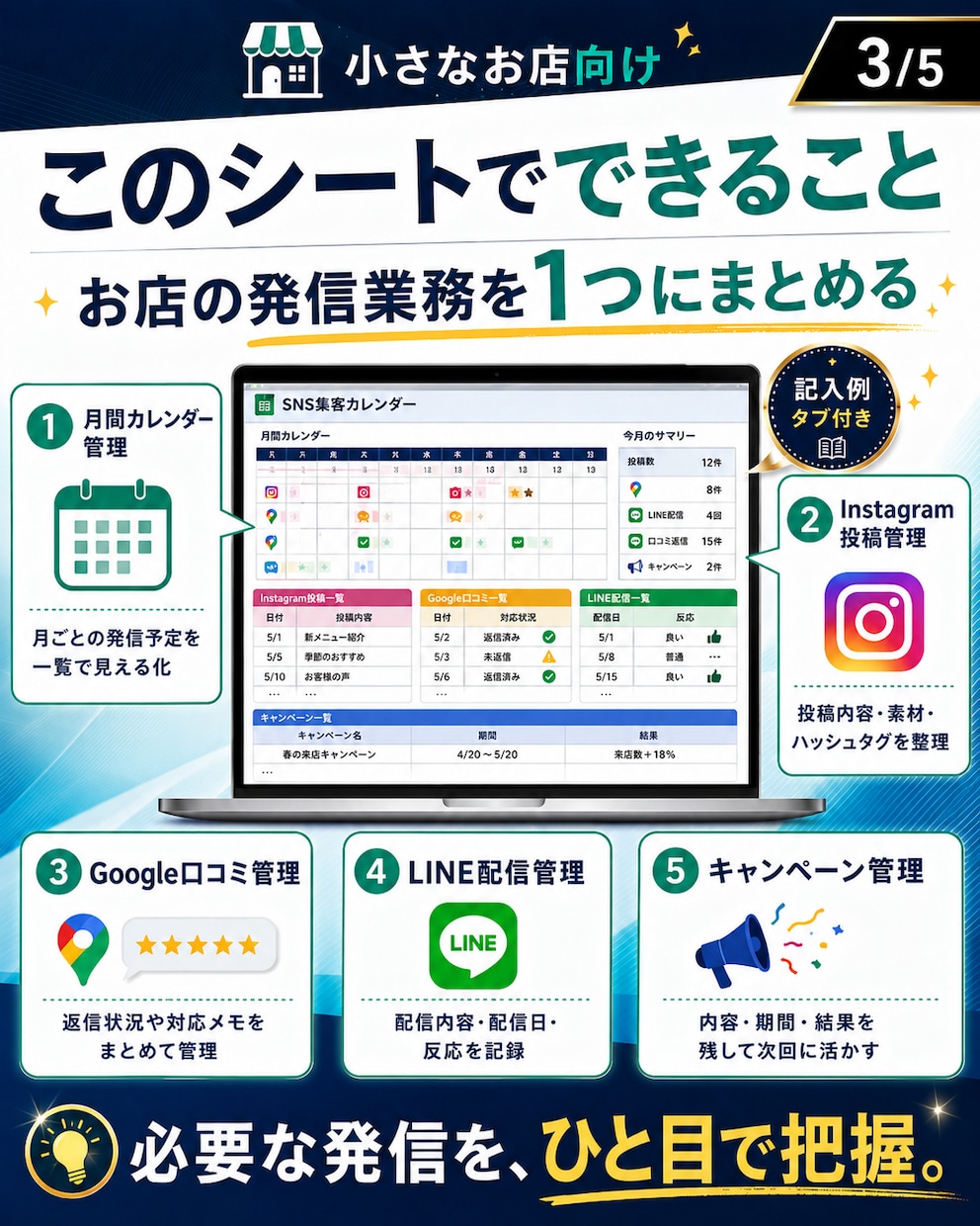 小さなお店向けSNS集客カレンダーをお渡しします SNS集客を一括管理！AIプロンプト100個付き イメージ3