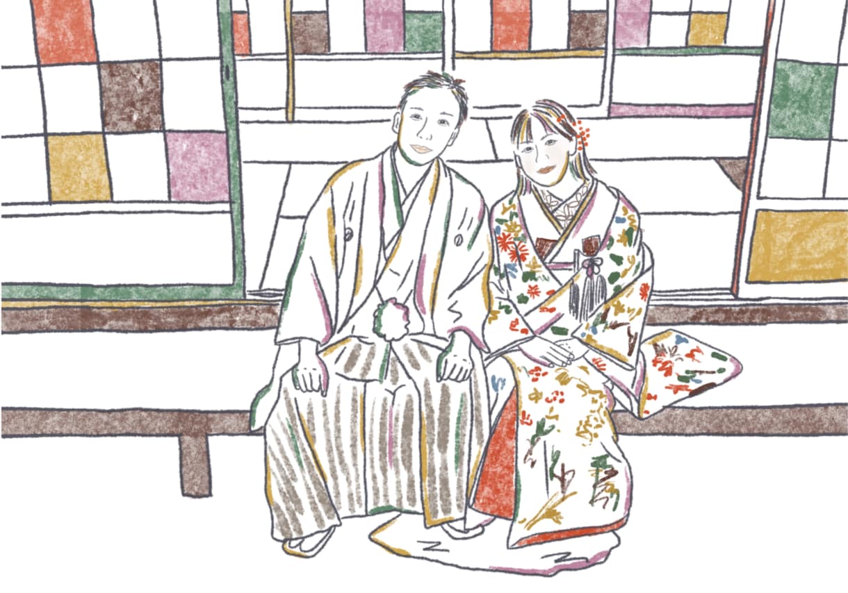 A3印刷可！カラフル線画でウェルカムボード描きます 修正無制限！目を引くウェディングイラストで素敵な結婚式に♡ イメージ7