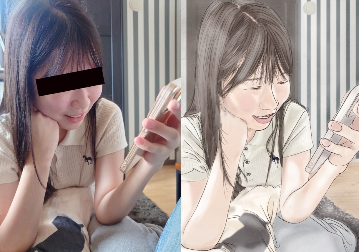記念日の写真をイラスト化します 人物やペットの写真をリアルなイラストにします。 イメージ7