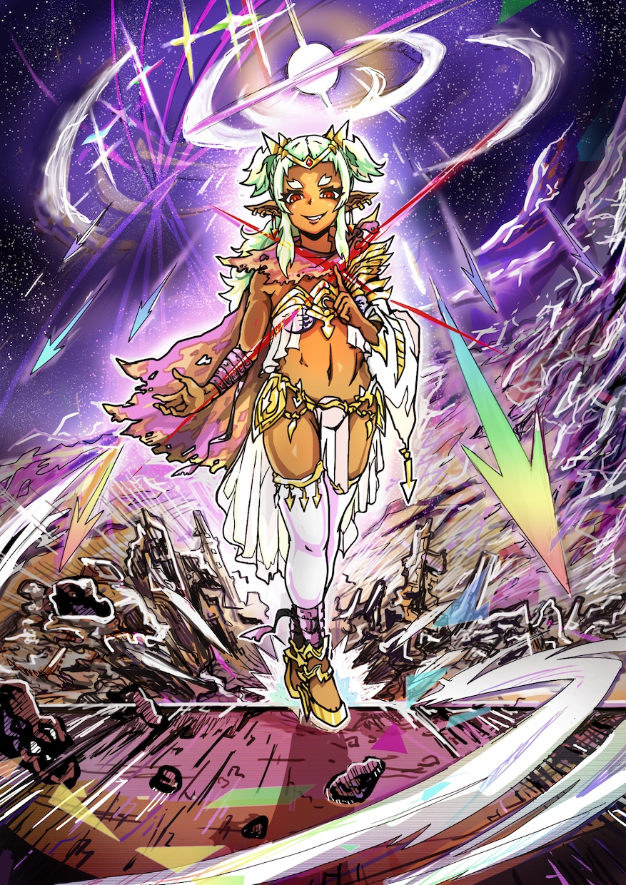 ゲームみたいなイラスト描きます ゲームのスーパーレアみたいなイラスト描きます イメージ1