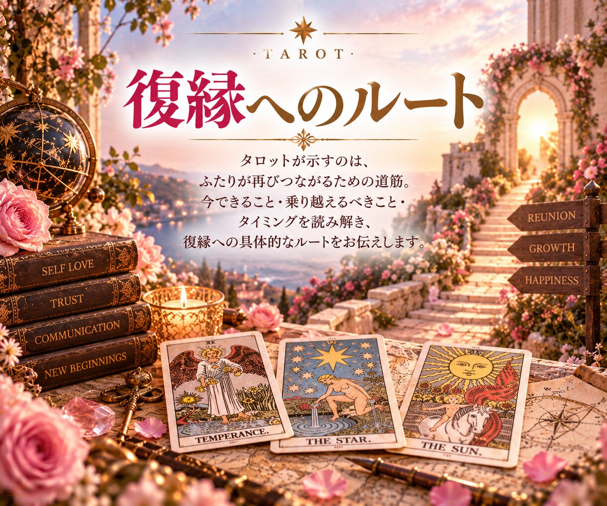 復縁への「ルート」を具体的に占います ふたりの現在地から、復縁までの道筋を読み解きます イメージ5