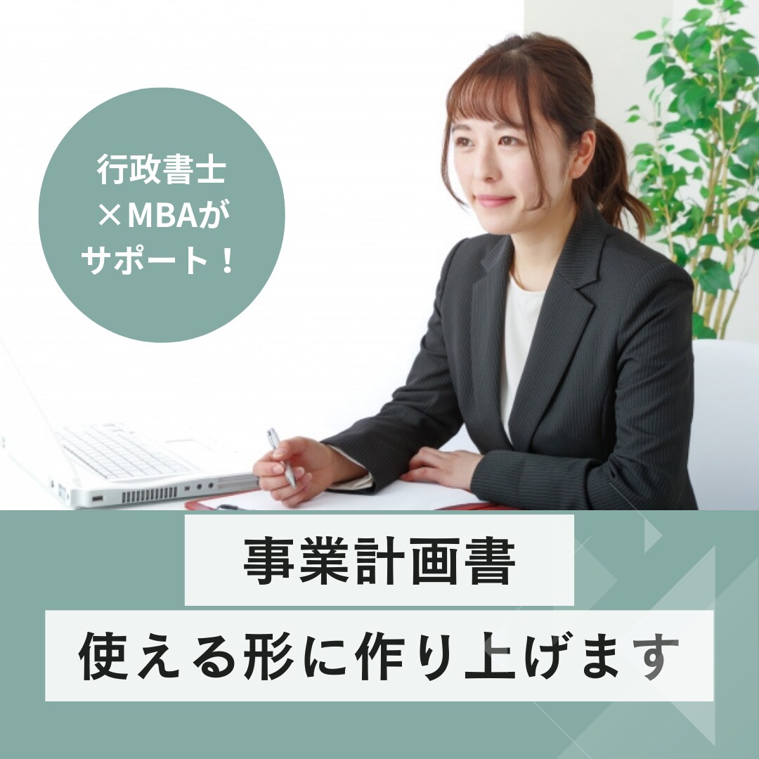 事業計画書を“使える形”に仕上げます 行政書士・AFP・MBA資格者がサポート！ イメージ1
