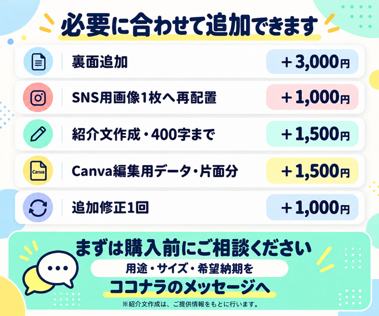 店舗の魅力が伝わるチラシを制作します 開業・キャンペーンに｜内容と予約先を分かりやすく イメージ5