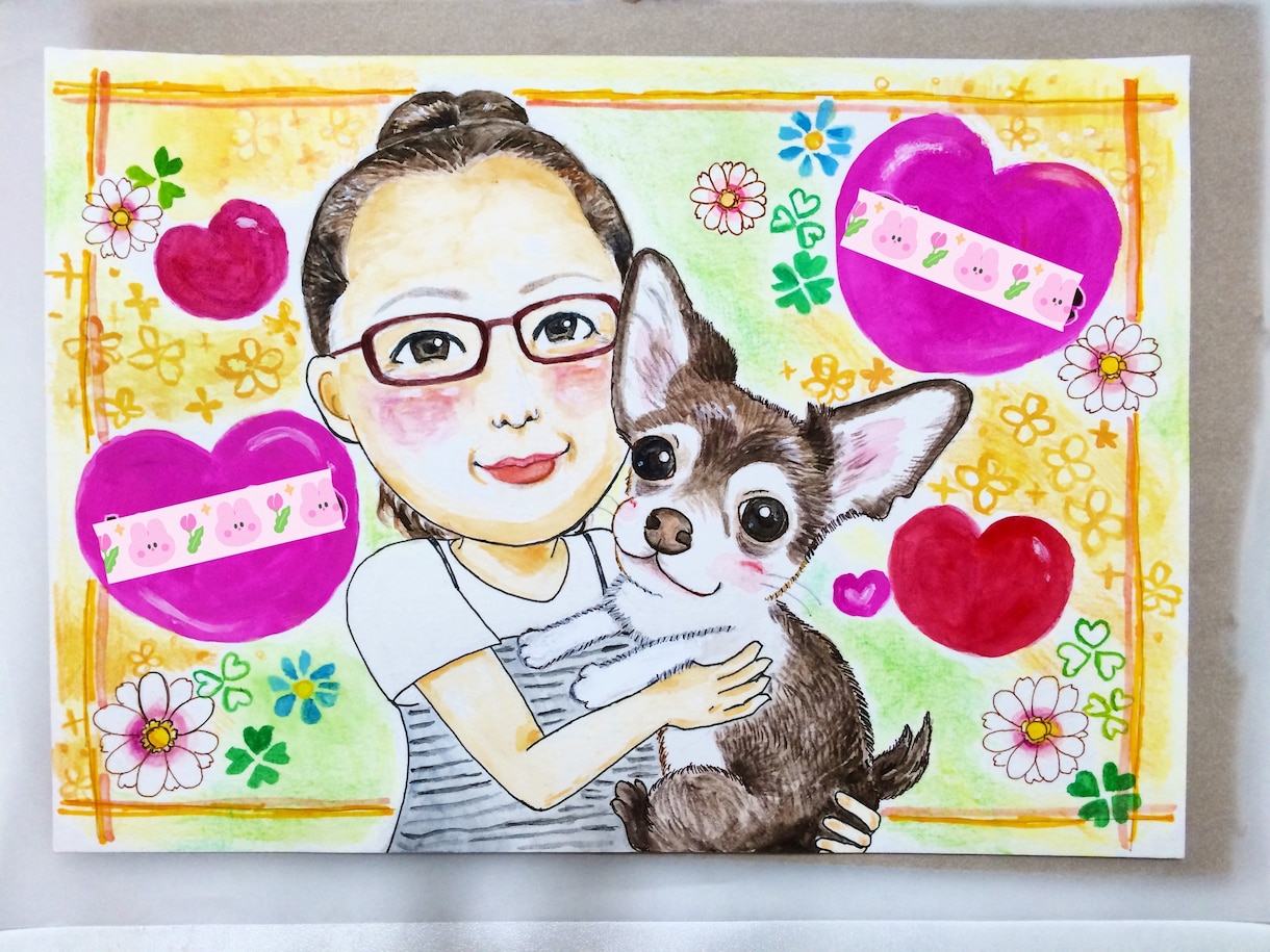 似顔絵、イラストオーダーでお作りします ポップで色鮮やかな可愛い似顔絵、イラスト イメージ2