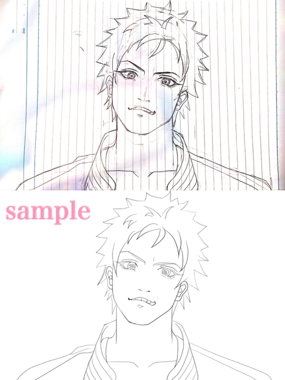 イラストの下描きから線画のペン入れをさせて頂きます ペン入れが苦手な方、お手伝いさせてください♡ イメージ5