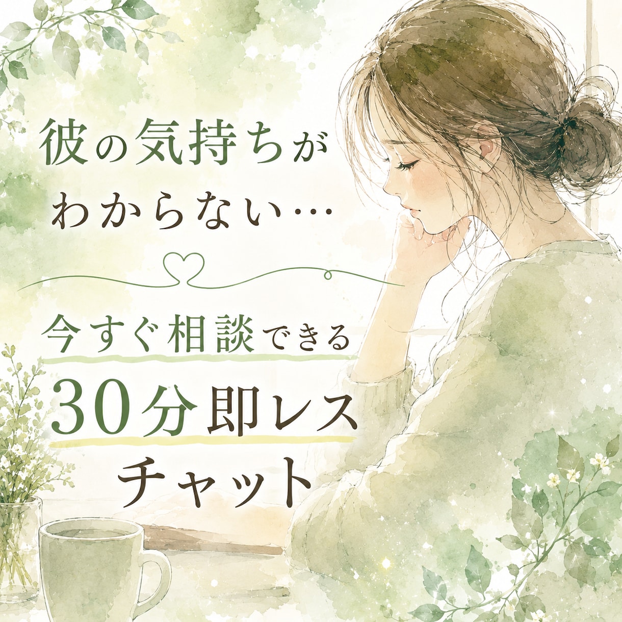 婚外恋愛|彼の気持ちを30分即レスで読み解きます 彼の気持ちがわからない…今すぐ相談できる30分即レスチャット イメージ2