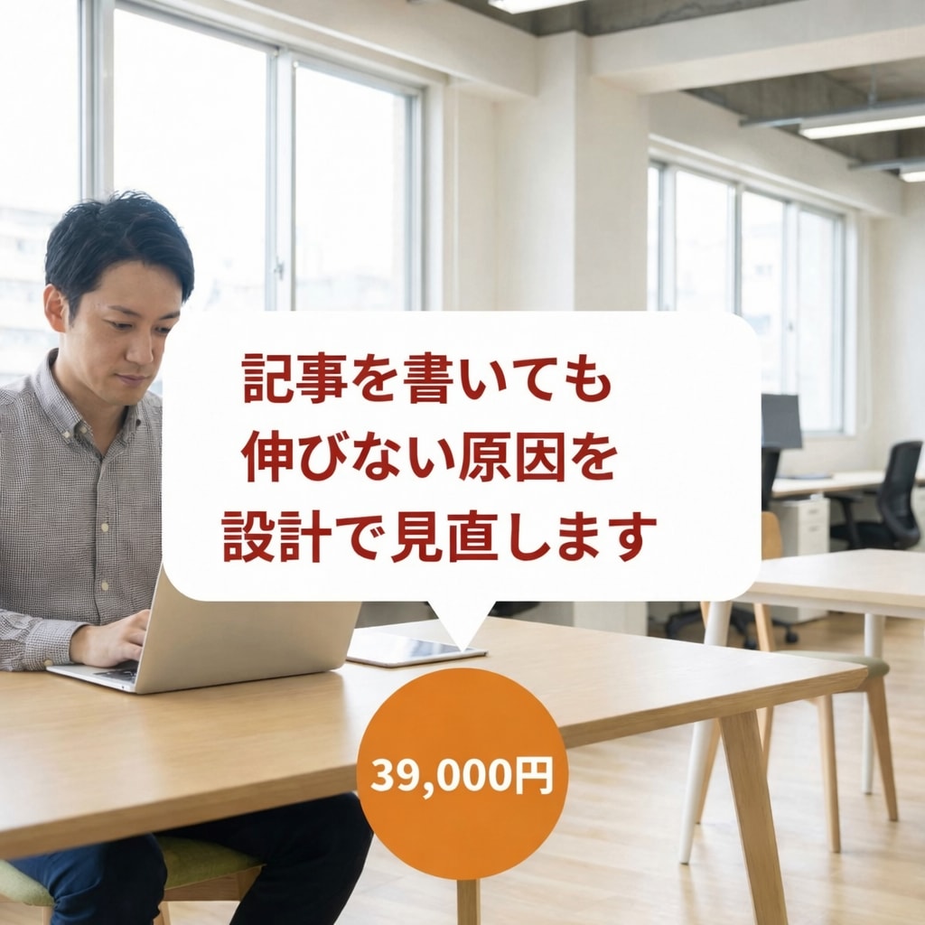 記事を書いても伸びない原因を設計で見直します 何を書けばいいか分からない状態を終わらせます イメージ1