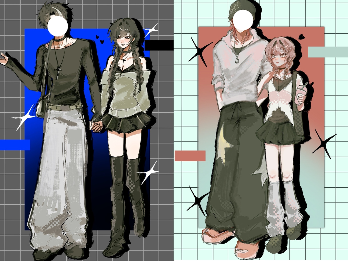 OCや夢絵など1～2人絵を制作致します 早めの納品で等身高めの体格差のある男女を！ イメージ3