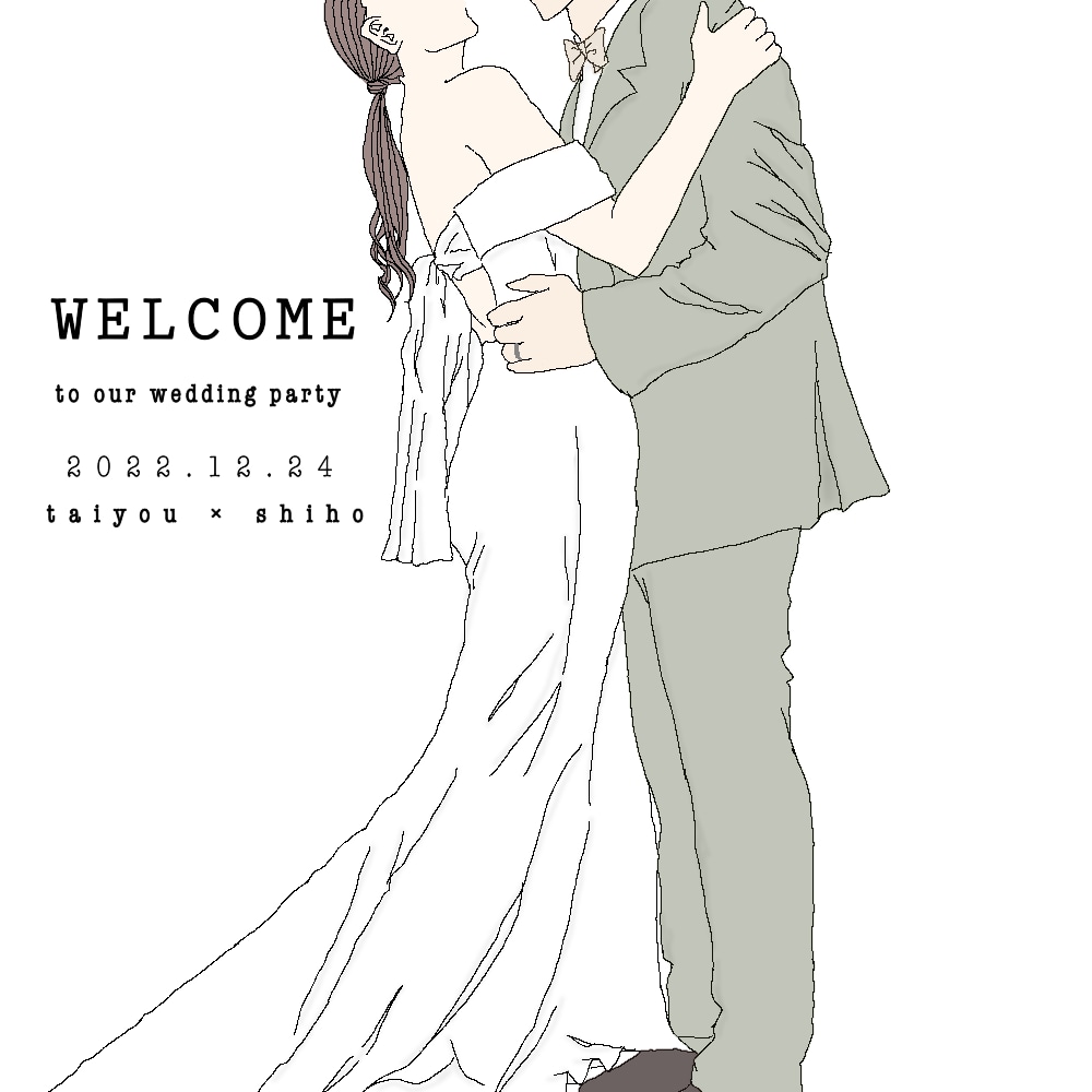 結婚式、記念日大切な瞬間をお洒落な線画描きます 一生に一度のゲストを迎える空間に素敵な思い出を。 イメージ9
