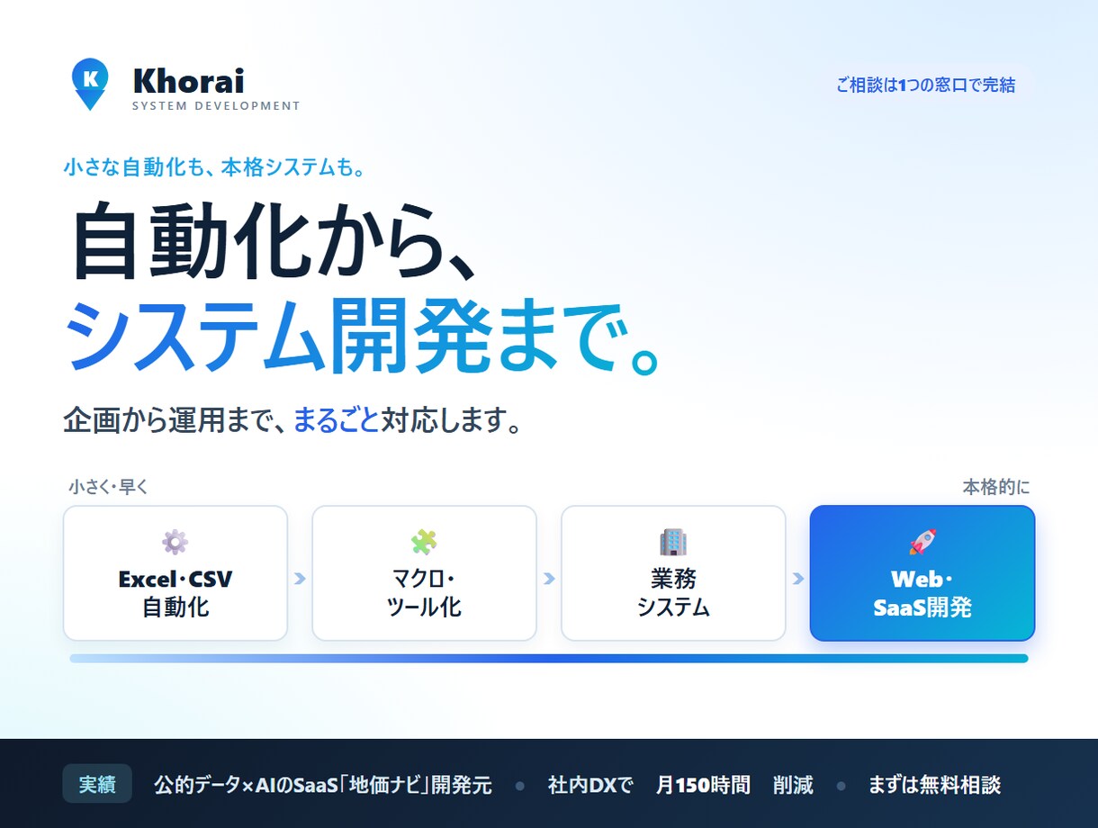 自動化からシステム開発まで何でも作ります 非エンジニアでも丸投げOK。自社開発の作り手が対応します イメージ1