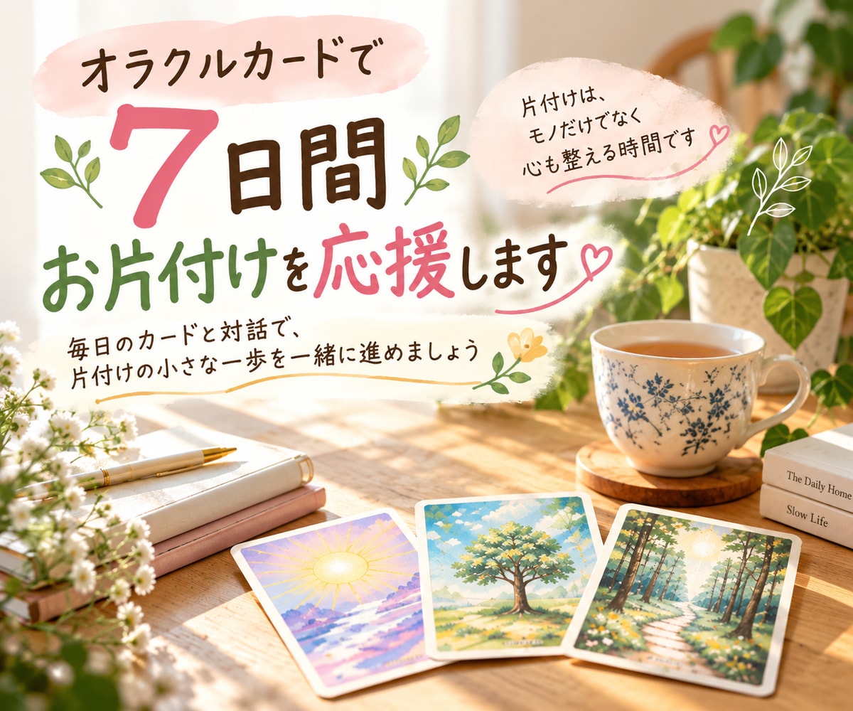 オラクルカードで7日間お片付けを応援します 毎日のカードと対話で、片付けの小さな一歩を応援♪ イメージ1