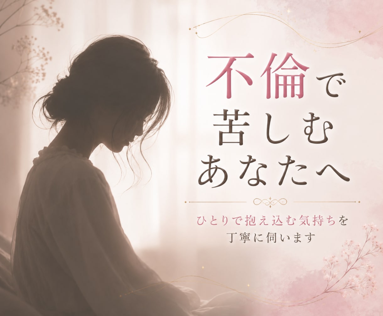 不倫に苦しむあなたの悩みを受け止めます 満足度ランキング1位実績あり│占いは悩むあなたの道標です。 イメージ1