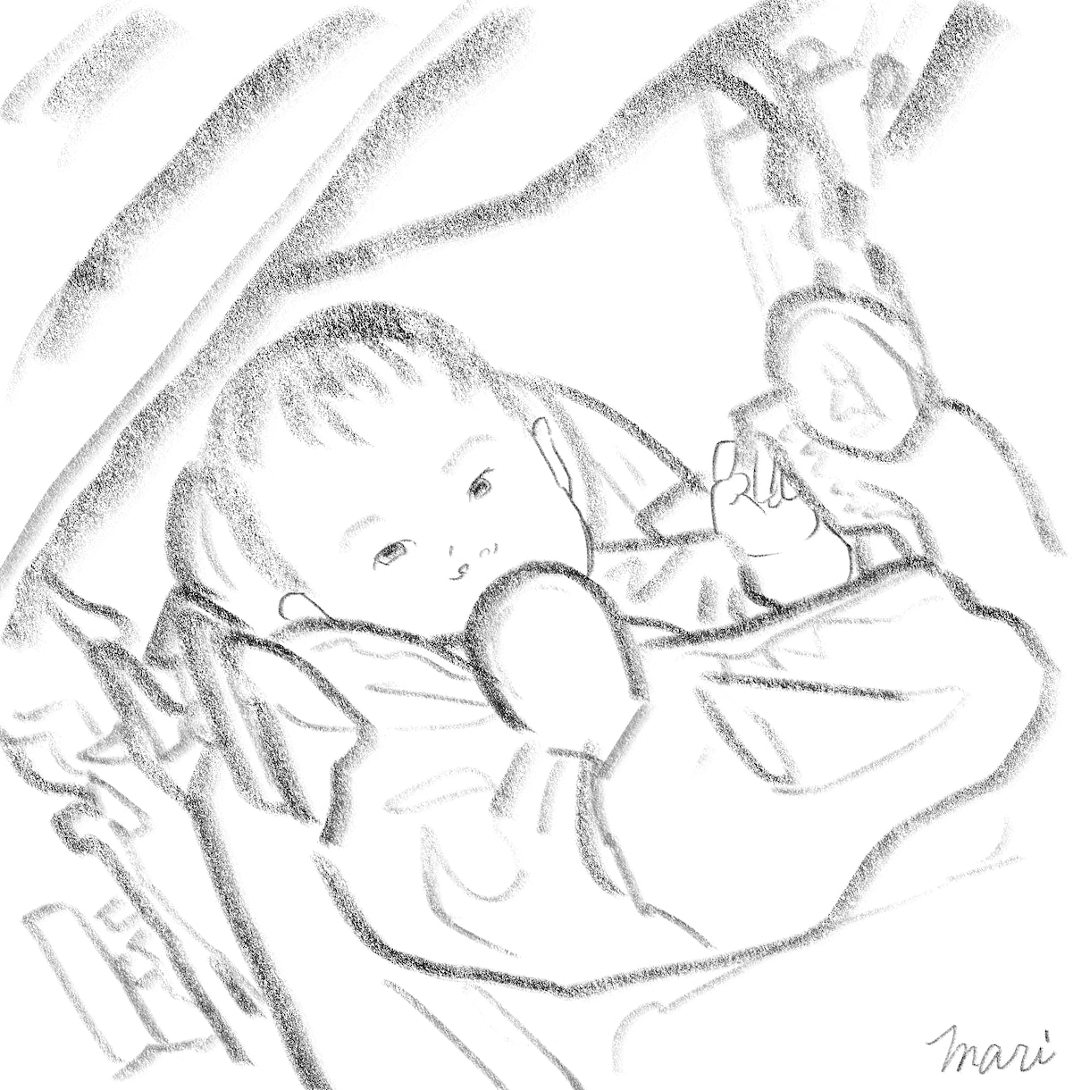 赤ちゃんの鉛筆似顔絵を描きます ご出産のお祝いに喜ばれています イメージ8