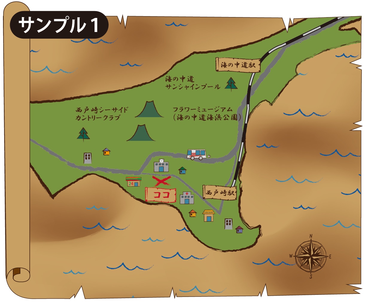 イラストを使った地図を作成いたします GoogleMAPを元に分かりやすい地図を作成いたします。 イメージ1