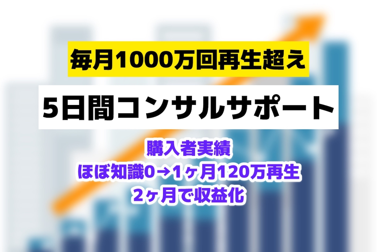 実績多数の私が5日間YouTubeコンサルします YouTube歴半年の購入者→1ヶ月120万再生&後に収益化 イメージ1