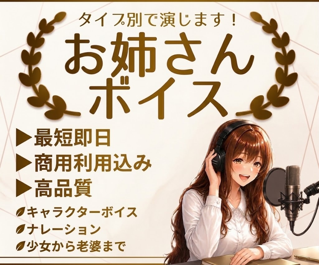 即日可！お姉さんボイスでナレーション・CV承ります タイプ別の女性ボイスが得意！他に子供や老婦人も演じます！ イメージ1