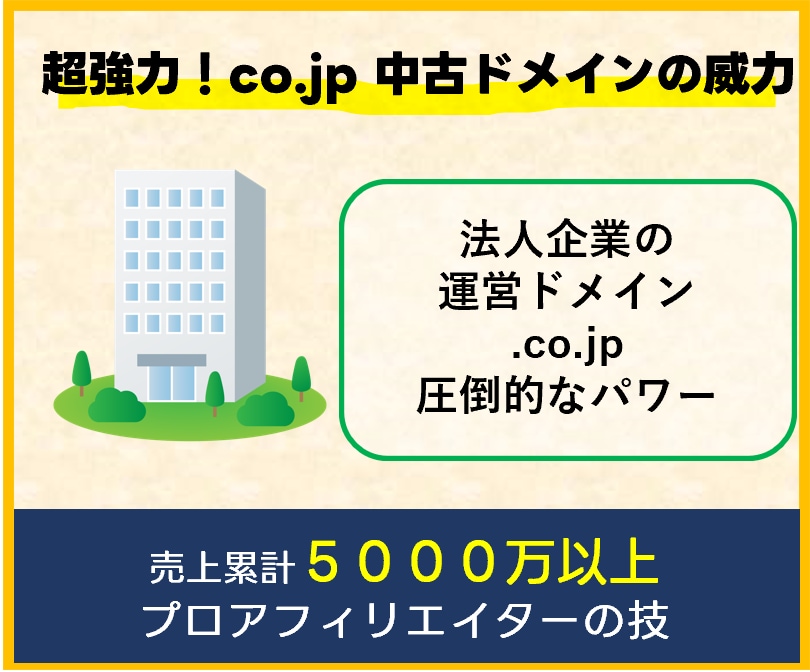 超強力!co.jpの中古ドメインでSEO対策します 正式な法人企業でないと取得できないco.jpは超強力! イメージ1