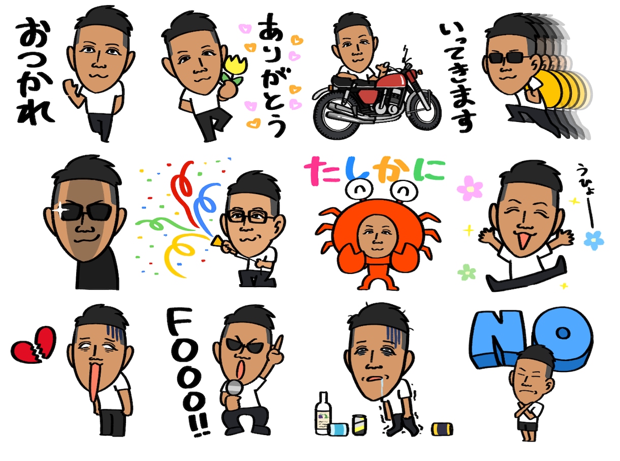 コミカルな似顔絵スタンプを格安で制作します 他にはない絵柄のスタンプを描きます！ イメージ4