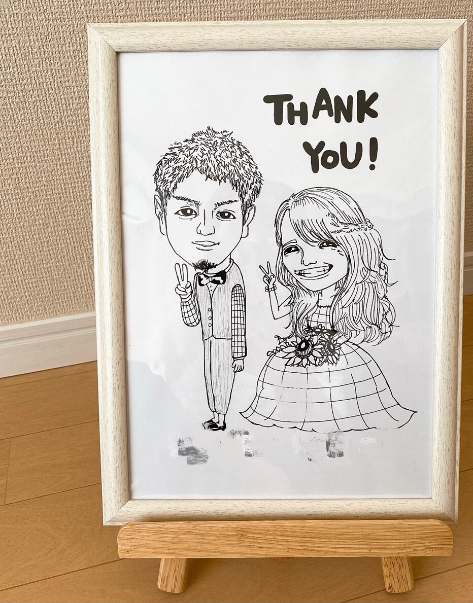 ウェルカムスペースを邪魔しない似顔絵描きます 配置しやすいシンプルなデザインで時短希望の新郎新婦さんへ イメージ2