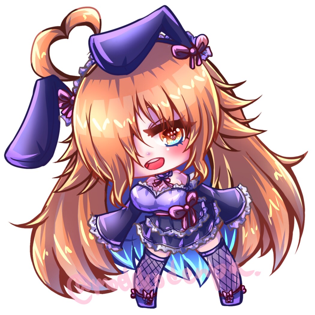 可愛いディフォルメイラスト描きます 髪がつやつやのデフォルメ（全身）イラストを描きます イメージ2