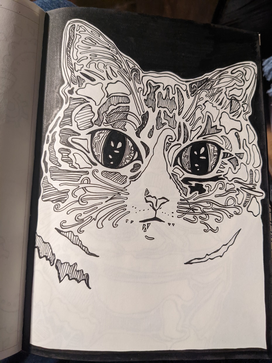 猫の絵を描きます 写真の猫ちゃんを独特な絵、かっこいい絵に出来ます！ イメージ2
