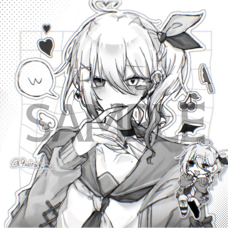 最短1日！病みかわなモノクロアイコン描きます 1〜3日のスピード納品／ワンカラー対応可／ラフまで修正無制限 イメージ1