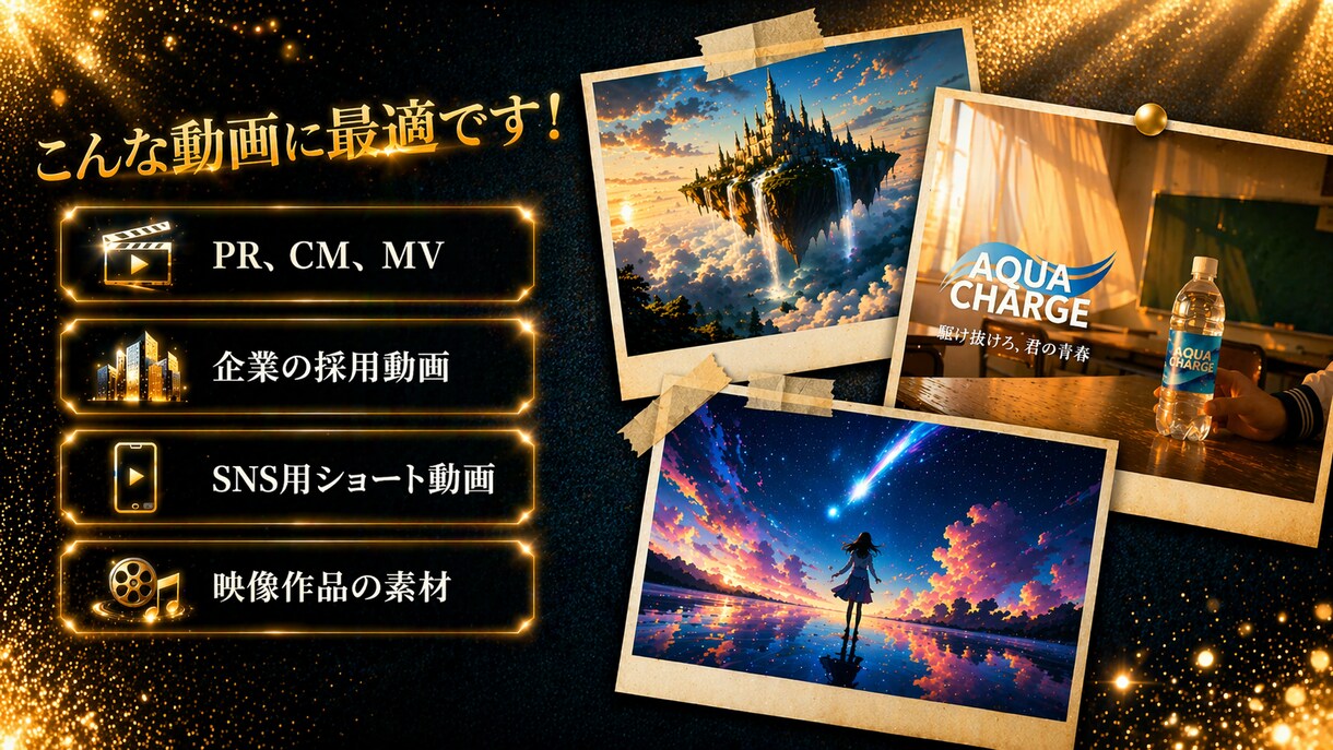 AI映像制作。高品質なPV・CM動画を制作します AI制作指導500名超の技術力。高品質なPV・CMを丸投げで イメージ3