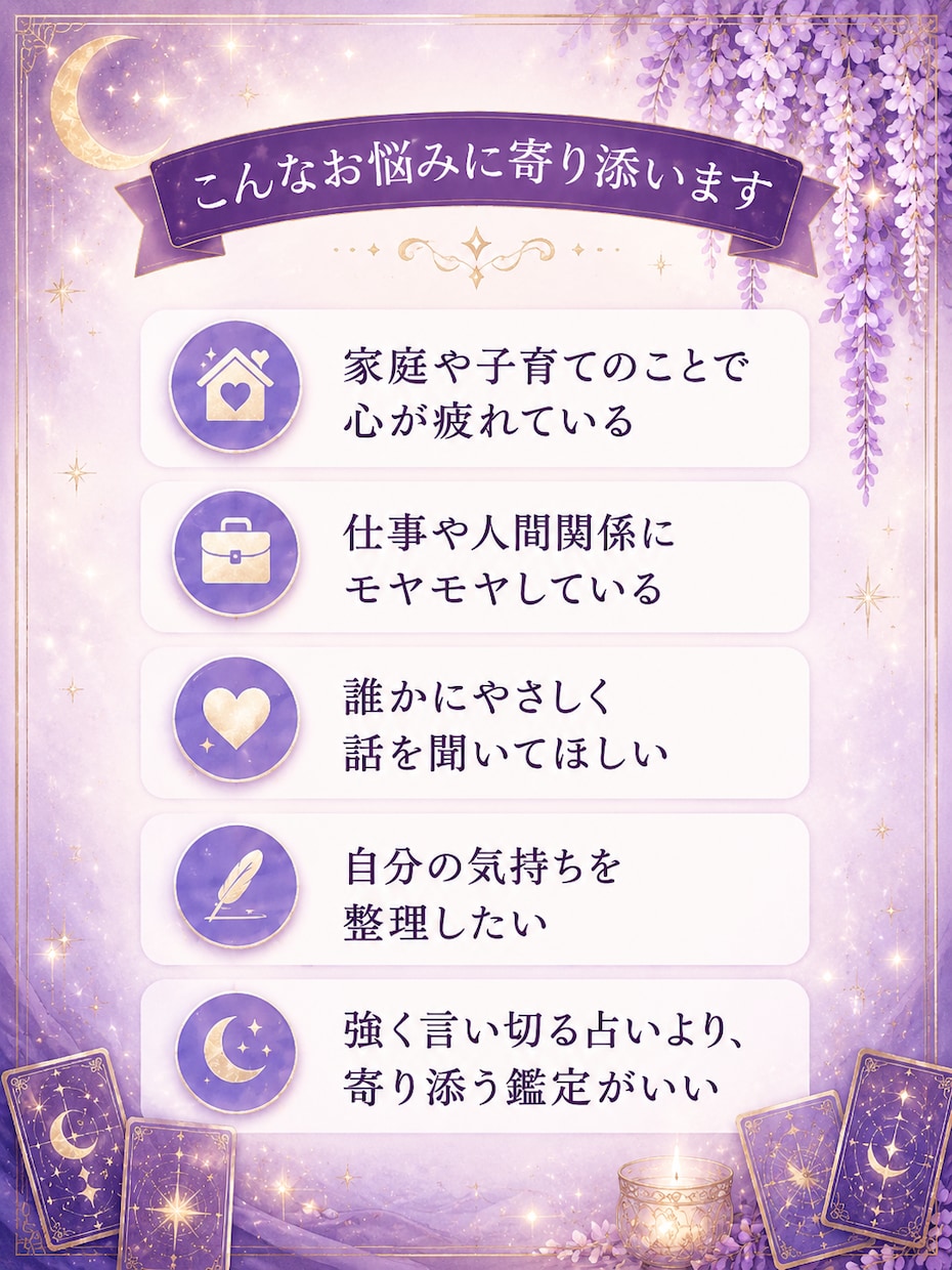 心の悩みに寄り添い前向きな鑑定書を届けます 不安な気持ちを整理するやさしい鑑定書 イメージ2