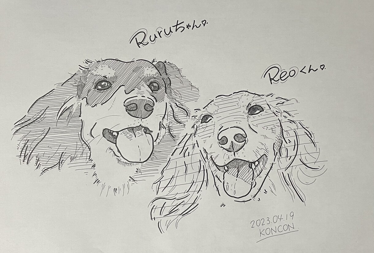 愛するわんちゃんの似顔絵描きます お気に入りの写真を元に手描きます！ イメージ4