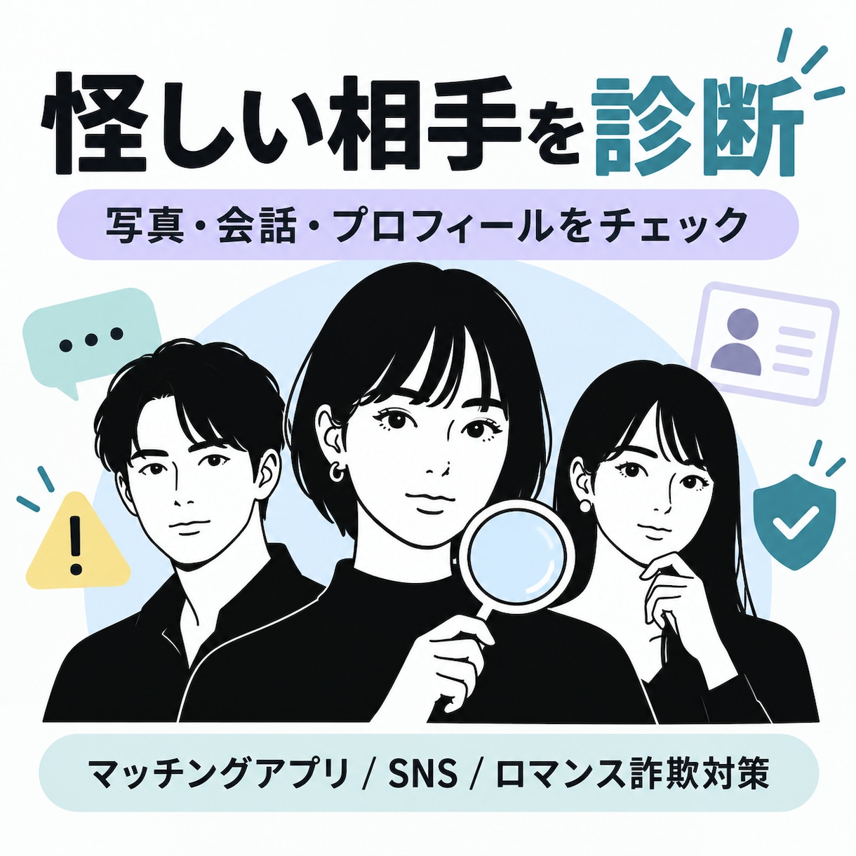 元運営者がサクラ・業者・詐欺の危険度を診断します 「この人大丈夫？」を写真、プロフ、会話から高精度で見抜く イメージ1