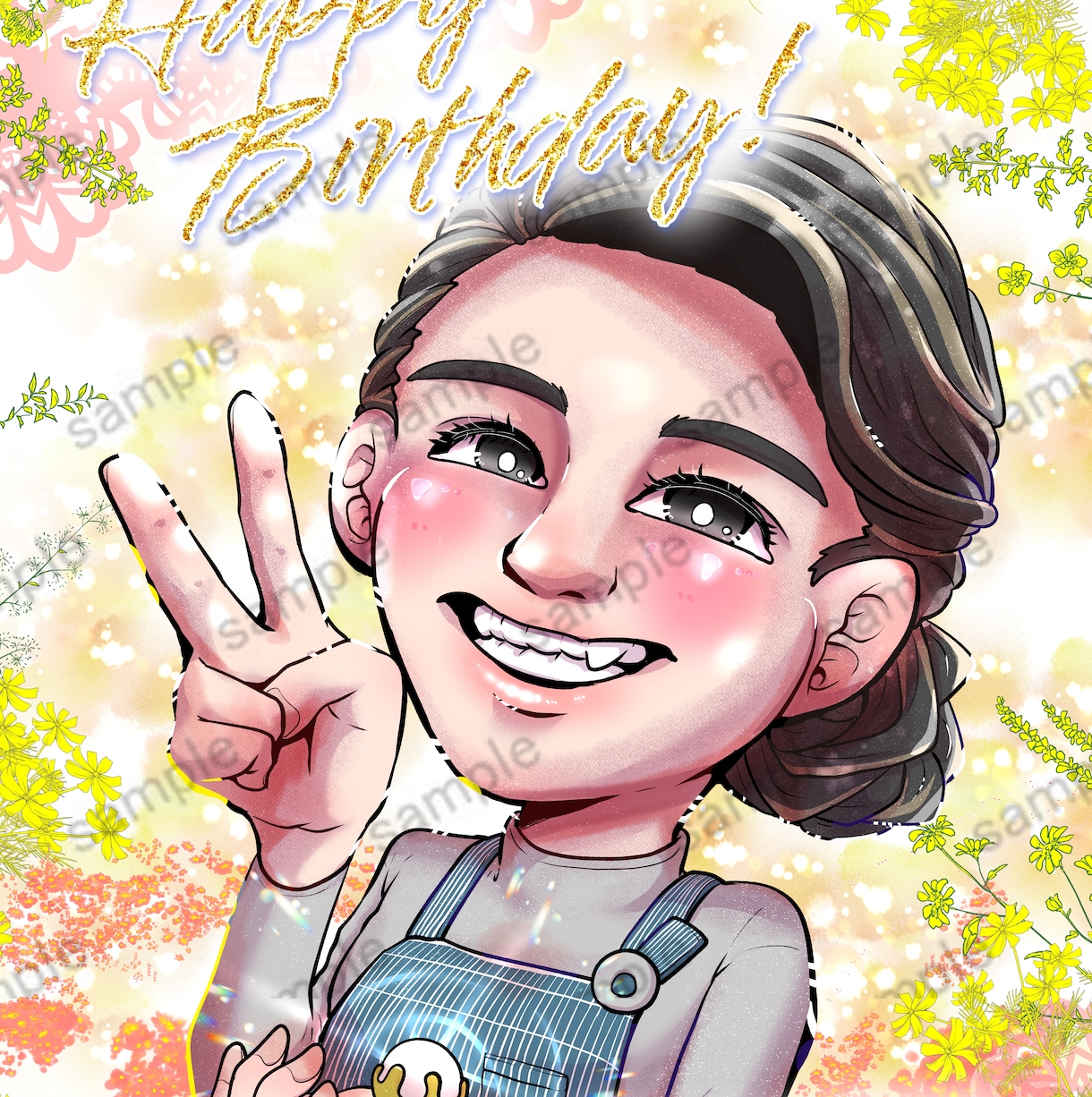 特別な日のプレゼントに！デジタル似顔絵描きます 母の日・記念日・誕生日・ウェディング・敬老の日・人も動物も！ イメージ1