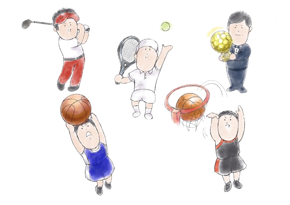 ２頭身のスポーツイラスト描きます お好みのスポーツ&ポーズを何でもお申しつけください！ イメージ2