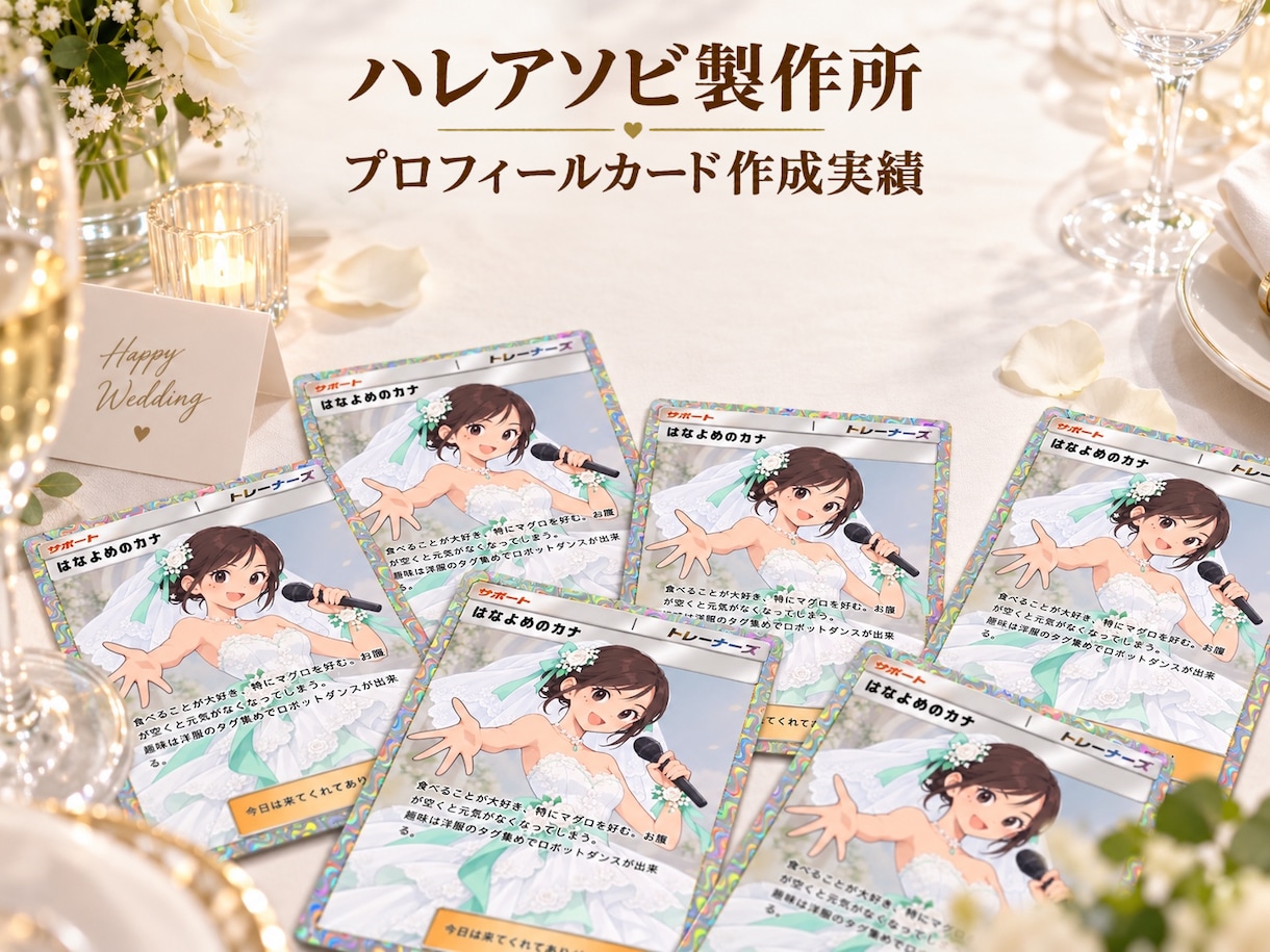 世界に一つの結婚式用オリジナルカードを作成します オーダーデザイン！印刷・裁断・角丸まで行い、完成品でお届け！ イメージ7
