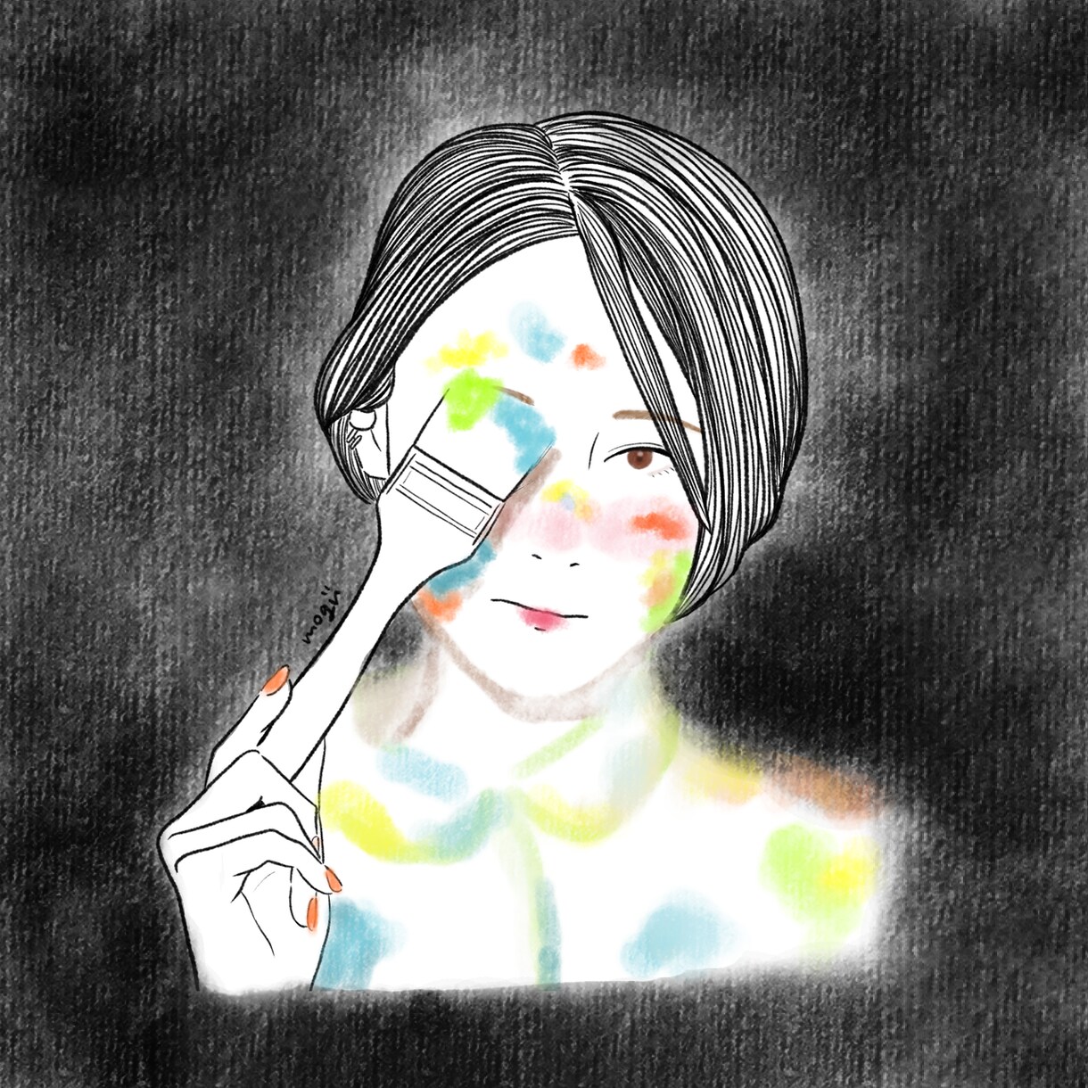 シンプル。だけどお洒落な目を惹く似顔絵描きます 商用利用可能◎ 最短当日納品！美しい髪の毛流れ表現します！ イメージ3