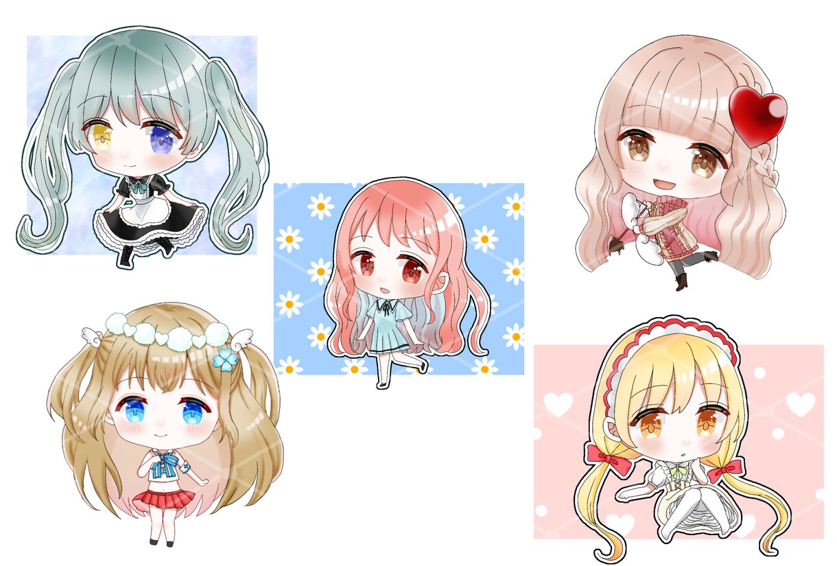 商用料金込み！ふんわり可愛いミニキャラ描きます 【購入から最短2日でのお仕上げも可能！！】 イメージ4