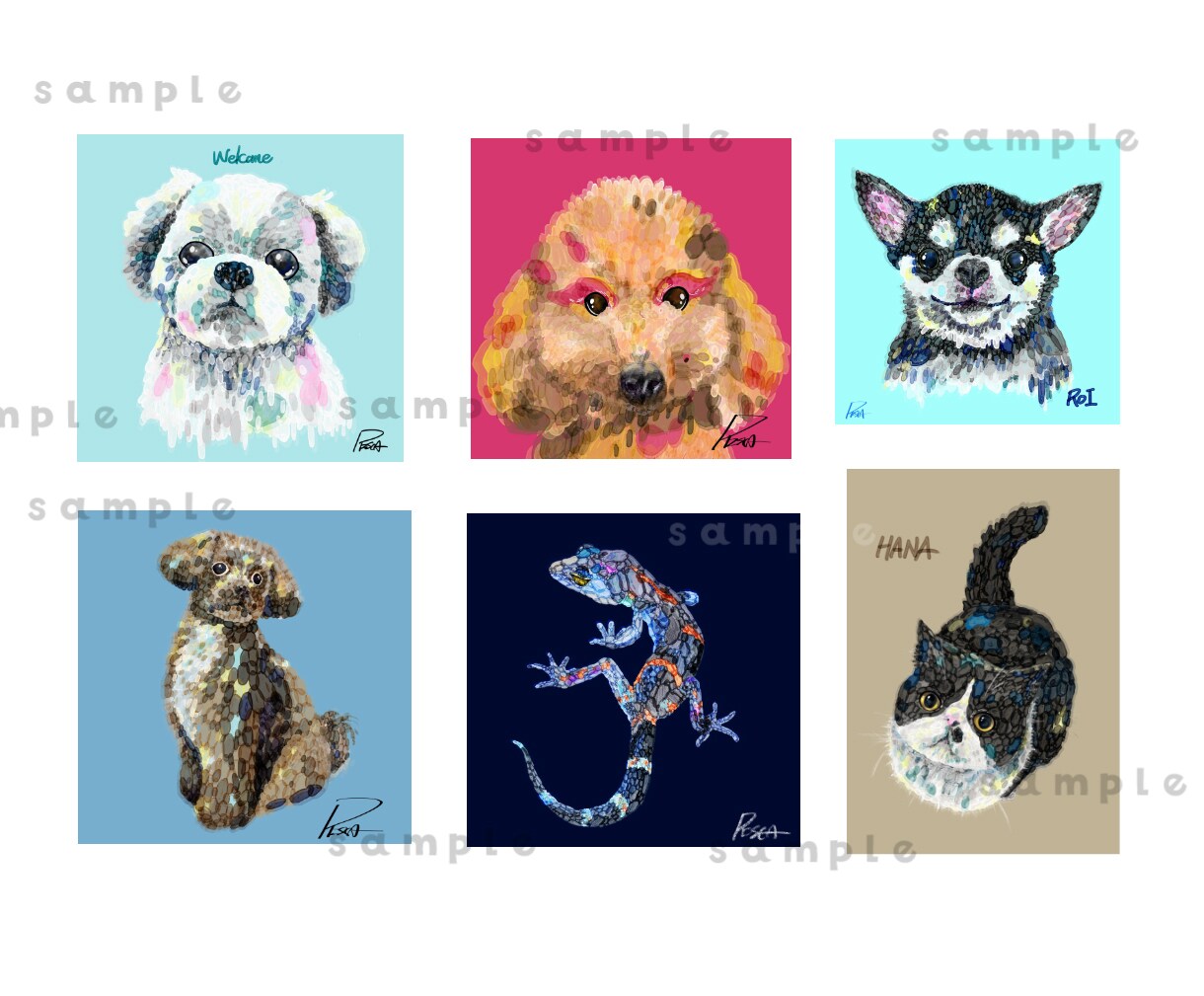 ペットのお写真をアート風イラストにします 動物のお写真を唯一無二のアートな作品に！ イメージ5