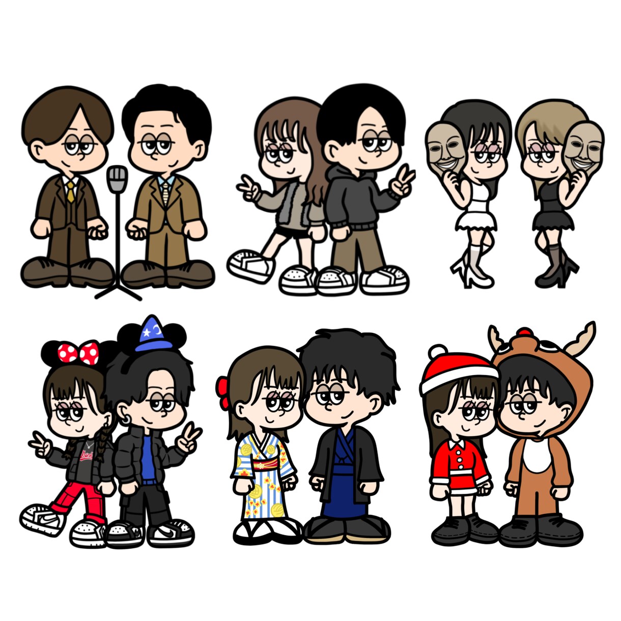 ポップなイラストでアイコンや似顔絵を制作します あなたの服装や髪型でオリジナルのキャラクターを制作できます イメージ3